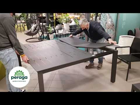 OFFERTA TAVOLO KONNOR ALLUNGABILE 110/160X160CM ANTRACITE +4 POLTRONE DELIA