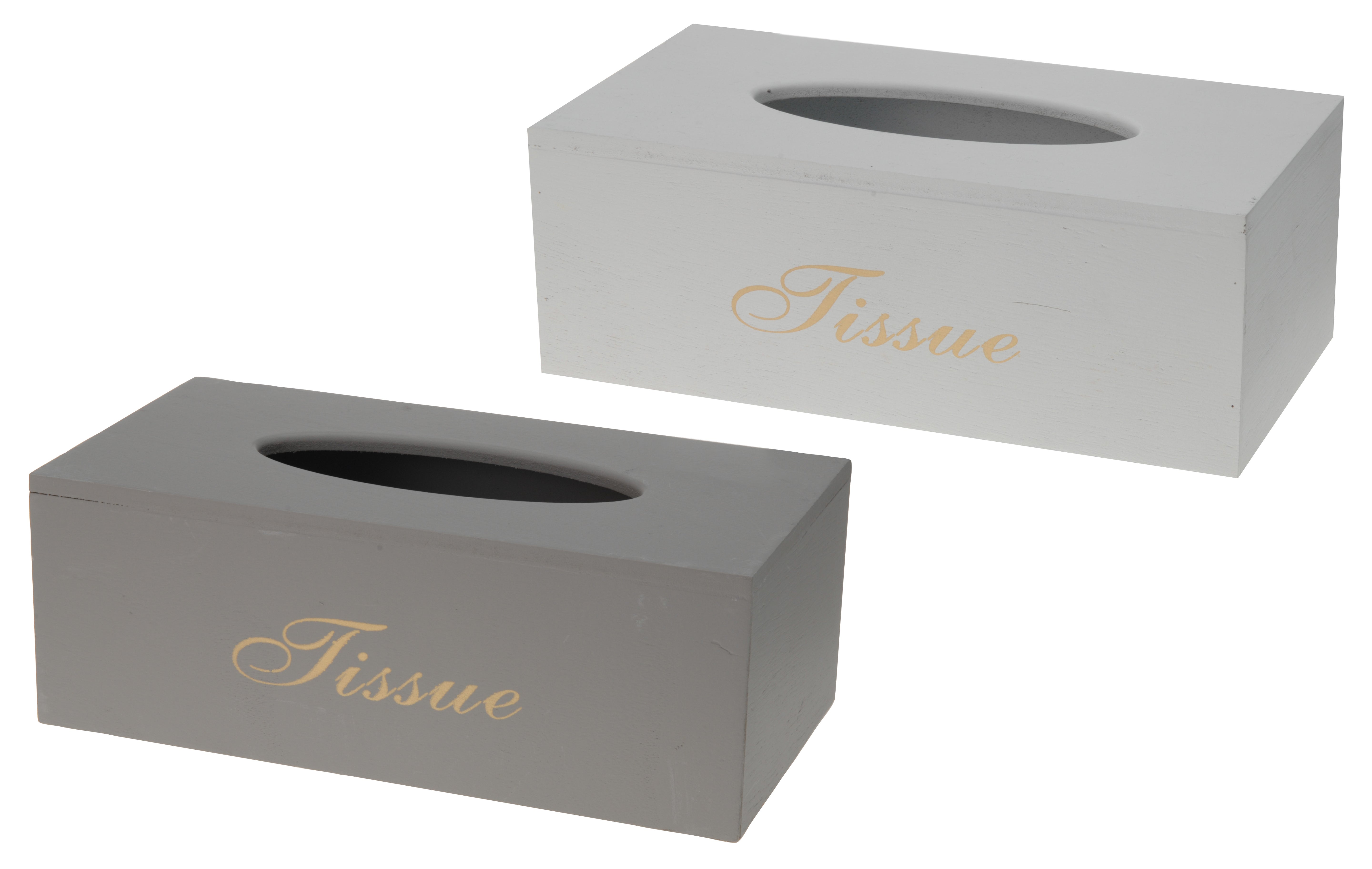 BOX LEGNO FAZZOLETTI 25X13CM 2 COLORI ASSORTITI