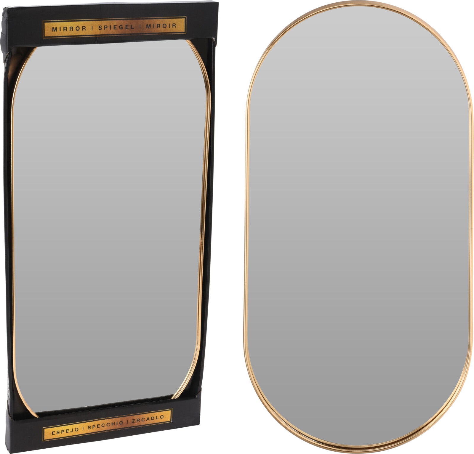 SPECCHIO OVALE 50X25CM CORNICE ORO