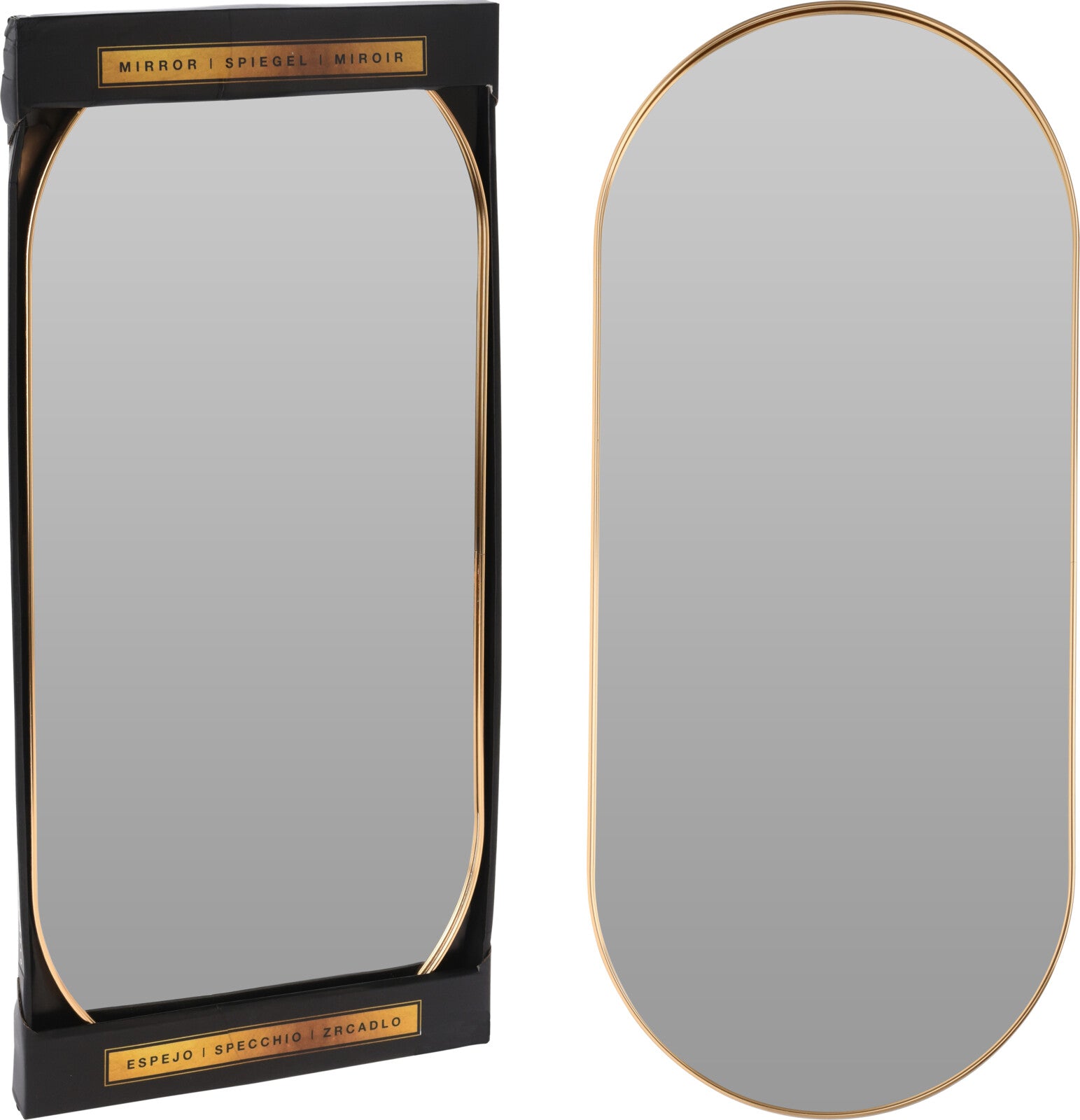 SPECCHIO OVALE 72X32CM CORNICE ORO