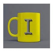 TAZZINA IN CERAMICA 12CL LETTERA I YELLOW MATT
