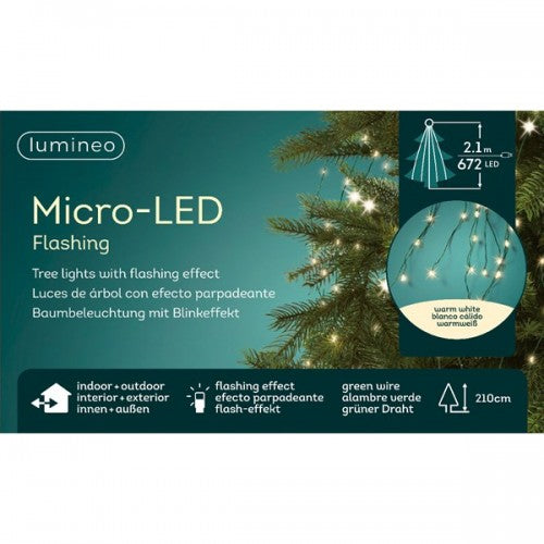 672 MICROLED BIANCO CALDO 210CM PER ALBERO DI NATALE