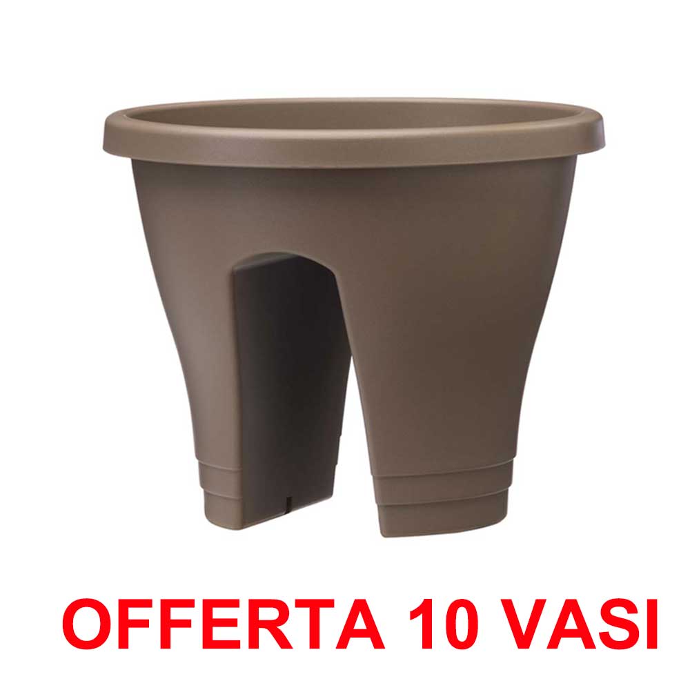OFFERTA 10 VASO CORSICA FLOWER BRIDGE 30CM TAUPE