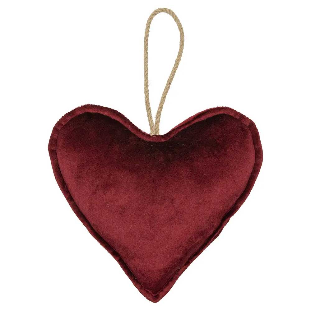 CUORE VELLUTATO APPENDIBILE BORDEAUX 16CM