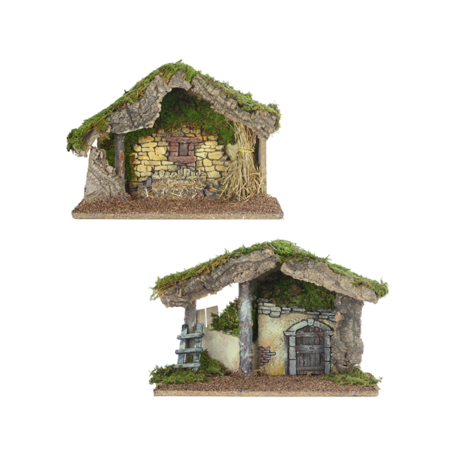 1 Capanna per Presepe 22cm x 31.5cm Multicolore Modello Assortito Peraga Christmas