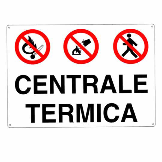 CARTELLO CENTRALE TERMICA30x 20 ALLUMINIO