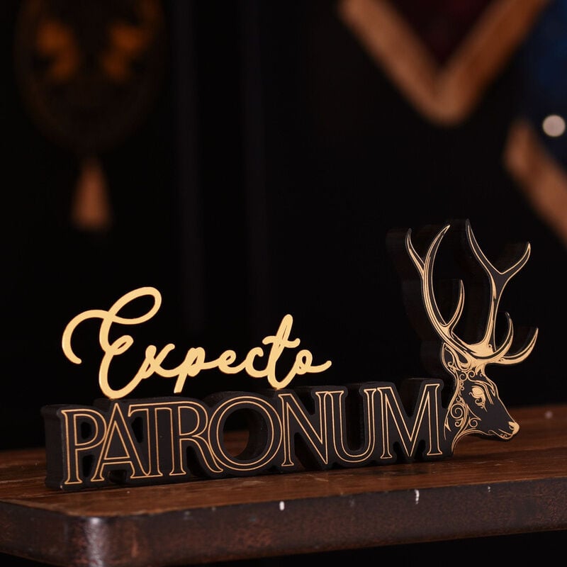 Targa in Legno Harry Potter Expecto Patronum 15x25cm Blu Peraga Christmas