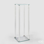 Alzata Decorativa Splendor Quadrata H78cm 25x25cm Trasparente EDG