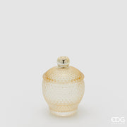Contenitore Decorativo Micro Quadretti Bombato H11,5 D8,5 Giallo EDG