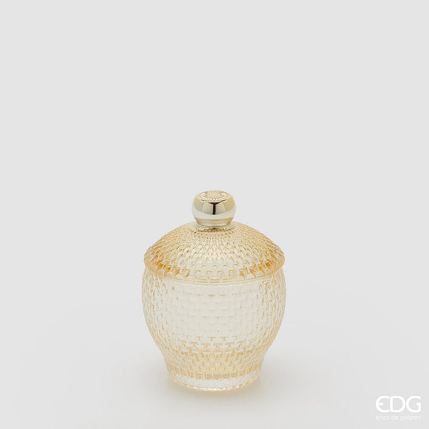 Contenitore Decorativo Micro Quadretti Bombato H11,5 D8,5 Giallo EDG