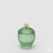 Contenitore Decorativo Micro Quadretti Bombato H11.5 D8.5 Verde EDG