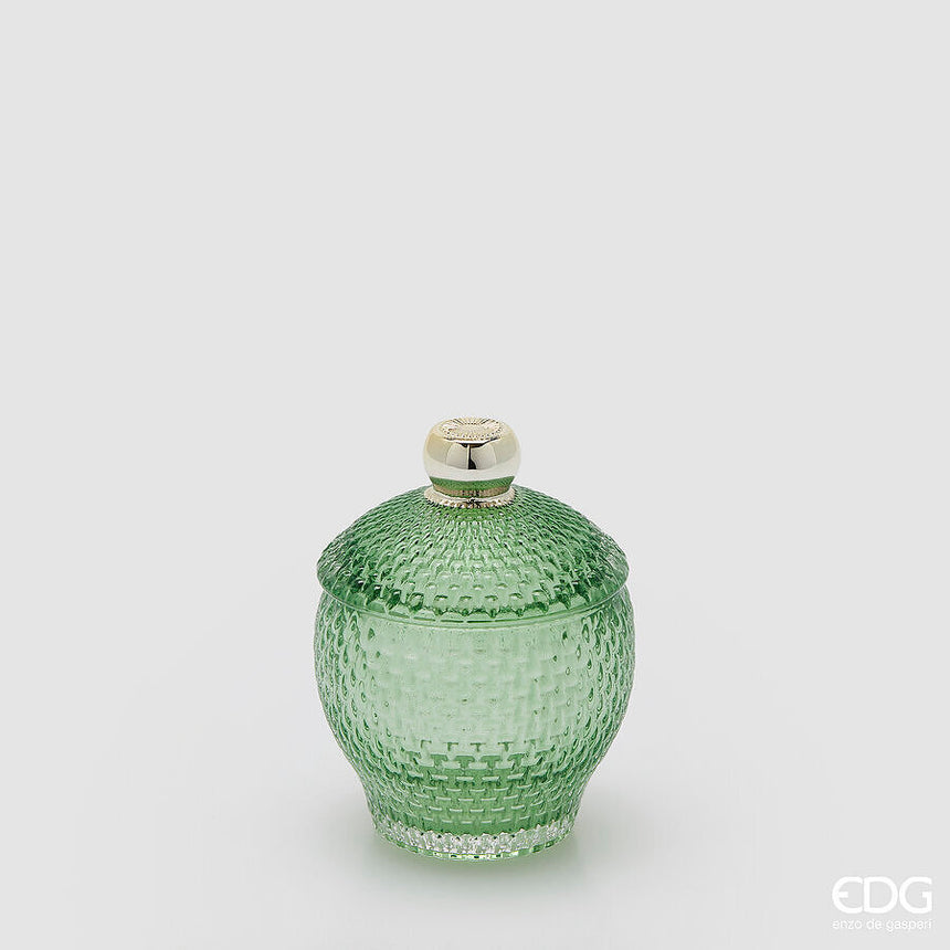 Contenitore Decorativo Micro Quadretti Bombato H11.5 D8.5 Verde EDG