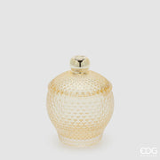 Contenitore Decorativo Micro Quadretti Bombato H14,5 Cm D10,5 Cm Giallo EDG