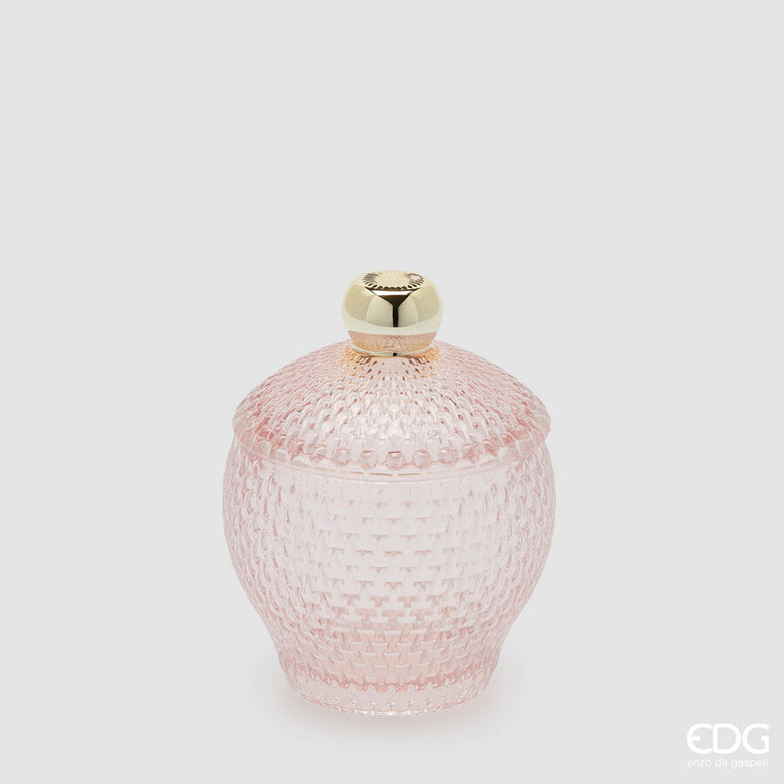 Contenitore Decorativo Micro Quadretti Bombato H14,5 D10,5 Rosa EDG