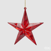 Decoro Diamante Stella Natale Da Appendere D13,5 L3,5 Rosso Edg