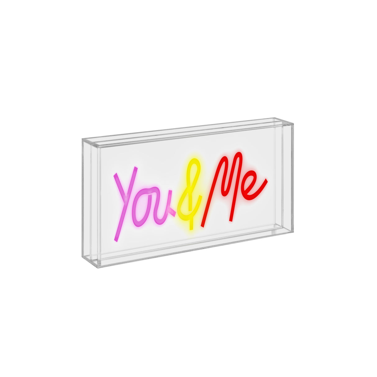 Insegna Neon con Cornice 30 x 15 cm Decoro You & Me Multicolor WD Lifestyle