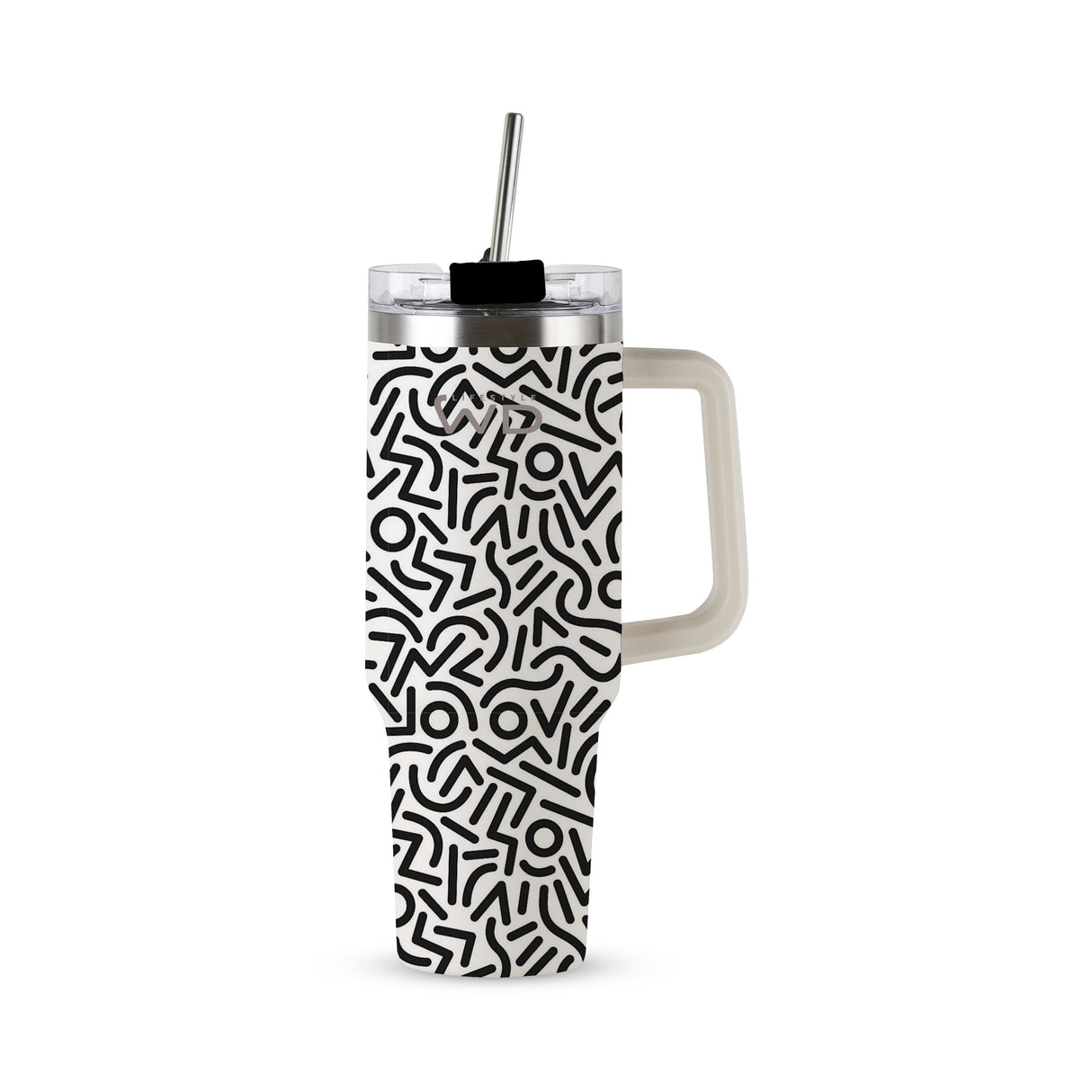 Mug Americana in Acciaio Inox 1,2 Lt Decoro Geometrico WD LIFESTYLE