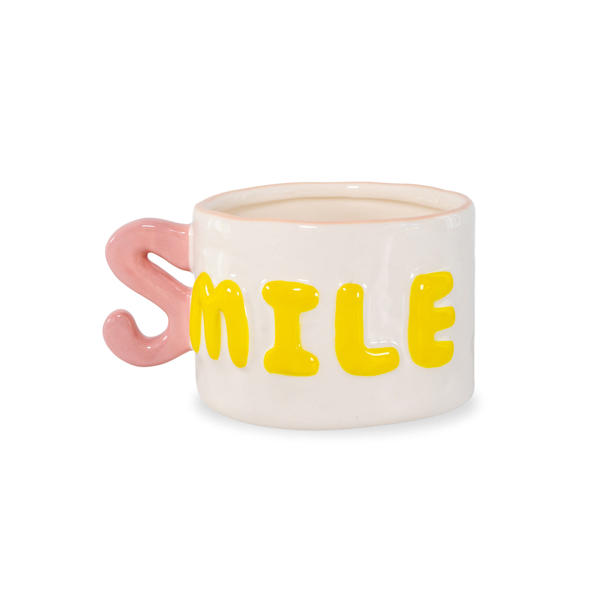Tazza Colazione 440 ml Decoro Smile Giallo Rosa WD LIFESTYLE