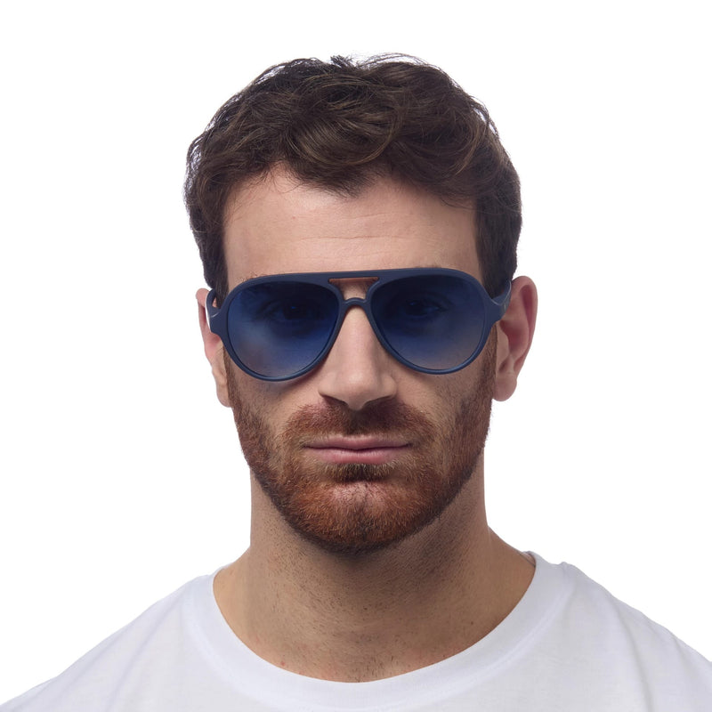 Occhiali da Sole Premontati a Forma di Goccia Modello Alessio Blu Notte OKKIA - immagine 4