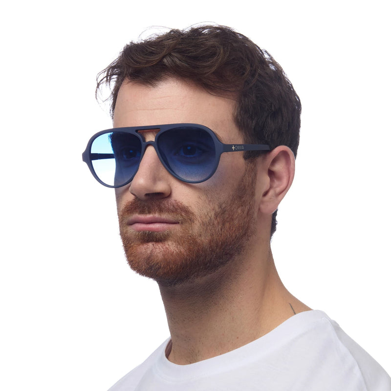 Occhiali da Sole Premontati a Forma di Goccia Modello Alessio Blu Notte OKKIA - immagine 3