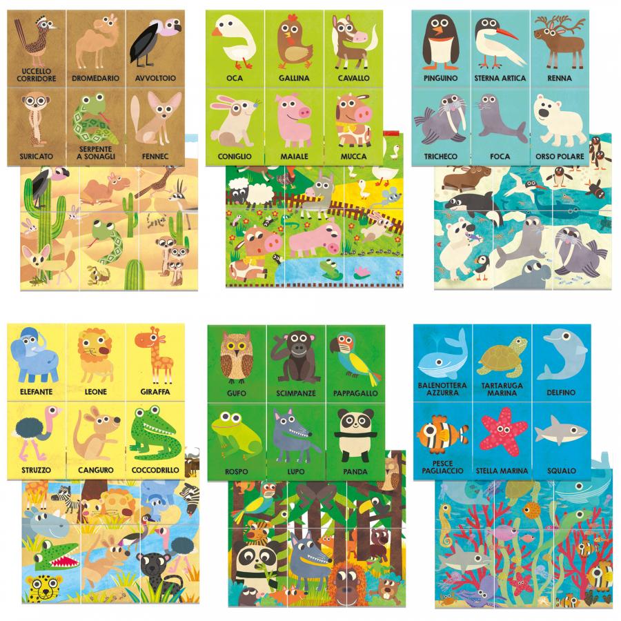 GIOCO FLASHCARDS ENCICLOPEDIA ANIMALI MONTESSORI PER BAMBINI 2-4