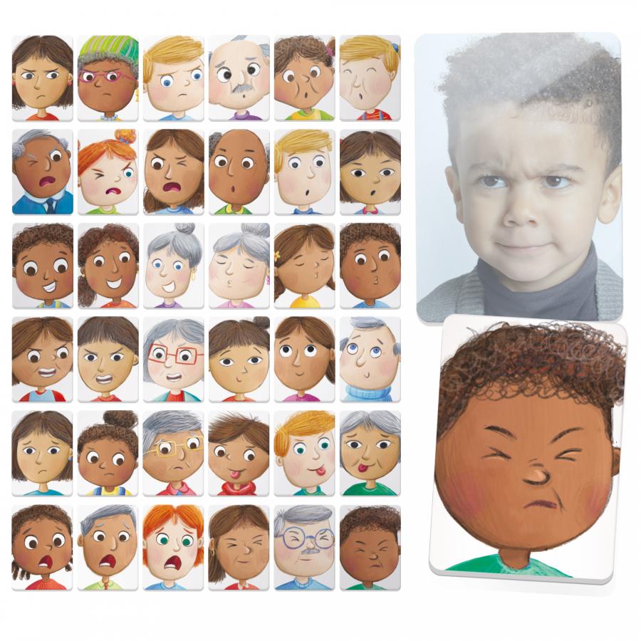 GIOCO FLASHCARDS RISATINE ALLO SPECCHIO MONTESSORI PER BAMBINI 2-4