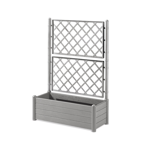 FIORIERA RETTANGOLARE ITALIA CON SPALLIERA 100CM STONE GREY