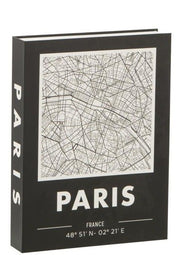 Scatola Contenitore Libro Parigi  Nero con Mappa J-LINE