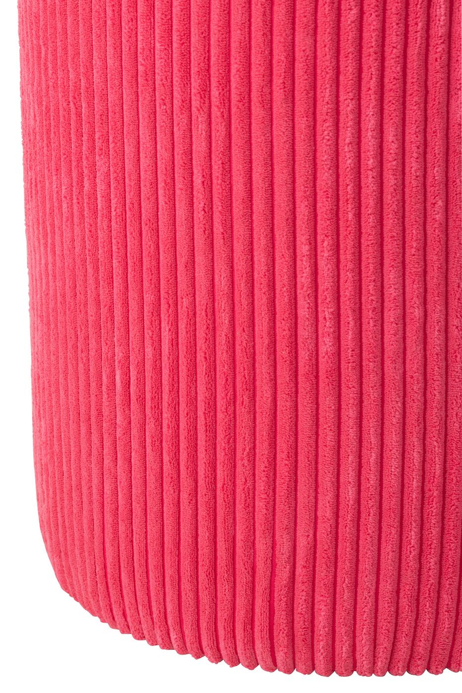 Pouf sgabello imbottito in velluto a coste 39x39x44 cm rosa fucsia J-LINE - immagine 2
