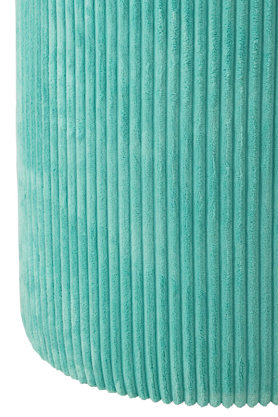 Pouf sgabello imbottito in velluto a coste 39x39x44 cm Turchese - immagine 2