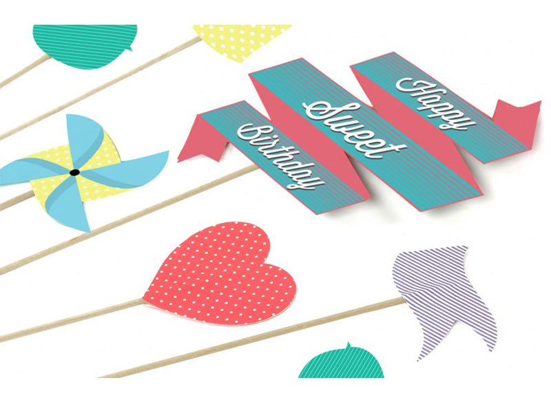 SET DI 6 DECORAZIONI PER TORTE - SWEET CAKE