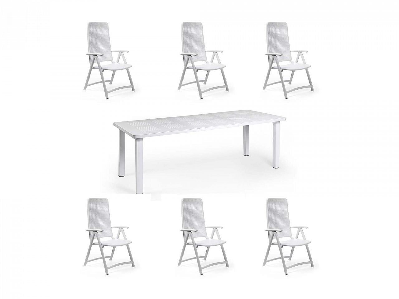 OFFERTA TAVOLO LEVANTE ALLUNGABILE 160/220CM +6 POLTRONE DARSENA COLORE A SCELTA