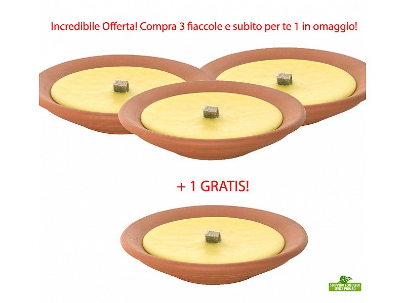 OFFERTA FIACCOLE ALLA CITRONELLA ANTIZANZARE