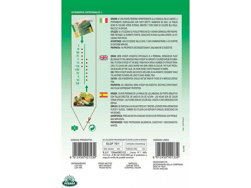 BUSTINA CON SEMI DI ISSOPO OFFICINALE