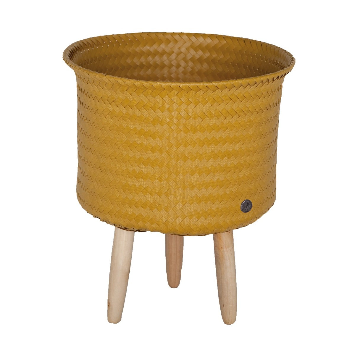 CESTINO ROTONDO C/PIEDI "UP MID" MUSTARD