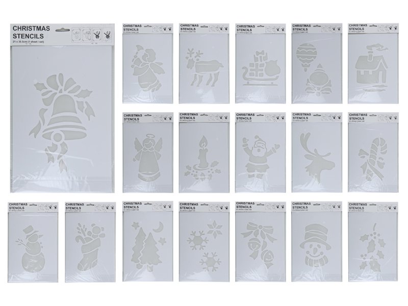 5 STENCIL DI NATALE PER FINESTRE ASSORTITI