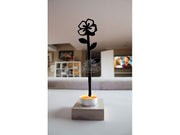 PORTACANDELE E PORTA INCENSO NERO FORMA DI PAPAVERO FLOWER STAND