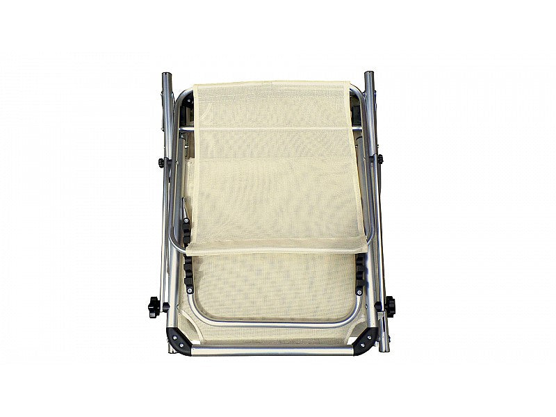 OFFERTA: 2 LETTINI BEIGE DA SPIAGGIA IN ALLUMINIO CON PARASOLE