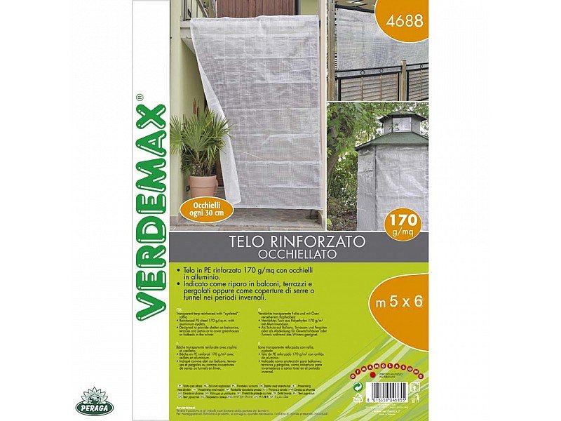 TELO TRASPARENTE CON RAFIA RINFORZATO OCCHIELLATO 5X6M