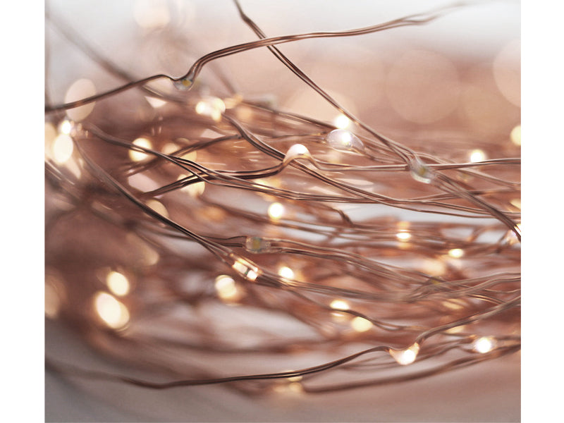 80 MICROLED LINEARI LUCI BIANCO CALDO A BATTERIA