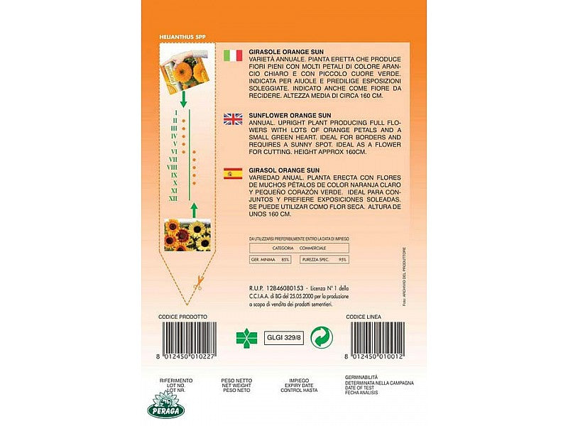 BUSTINA CON SEMI DI GIRASOLE ORANGE SUN