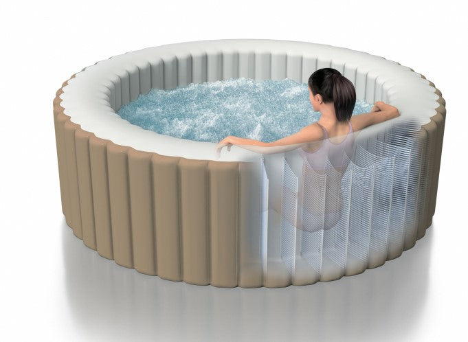 OFFERTA IDROMASSAGGIO INTEX PURE SPA BUBBLE Ø196XH71CM + POGGIATESTA + SEGGIOLINO