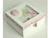 SCATOLA ROSINA 20X20 H.18 CON STOFFA ROSSA