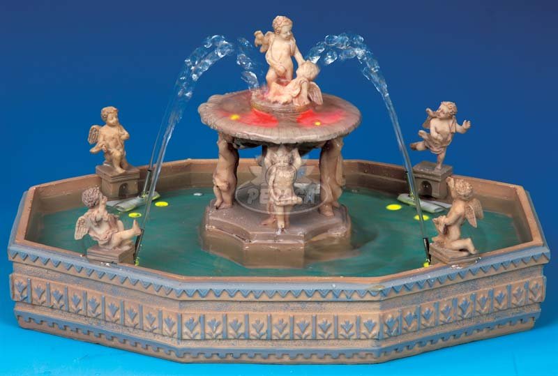 FONTANA CON ANGIOLETTI - LIGHTED VILLAGE SQUARE FOUNTAIN