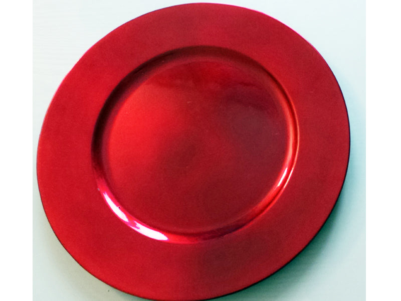 12 SOTTOPIATTI CIRCOLARI LISCIO ROSSO 33CM