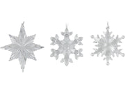 OFFERTA 3 STELLE ARGENTATE 12CM APPENDIBILI ASSORTITE