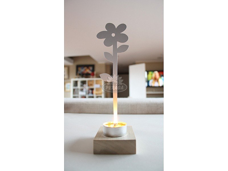 PORTACANDELE E PORTA INCENSO BIANCO FORMA DI MARGHERITA FLOWER S