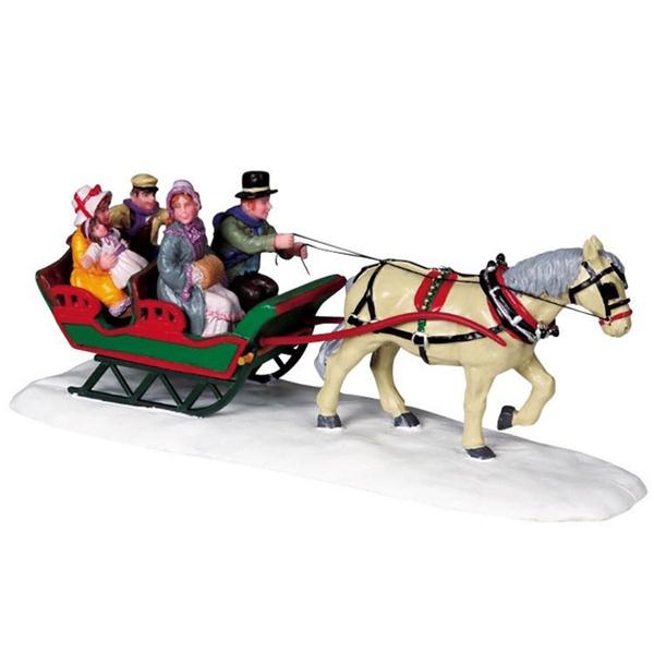 LEMAX FAMIGLIA IN SLITTA C/CAVALLO - FAMILY SLEIGH RIDE COD.8370