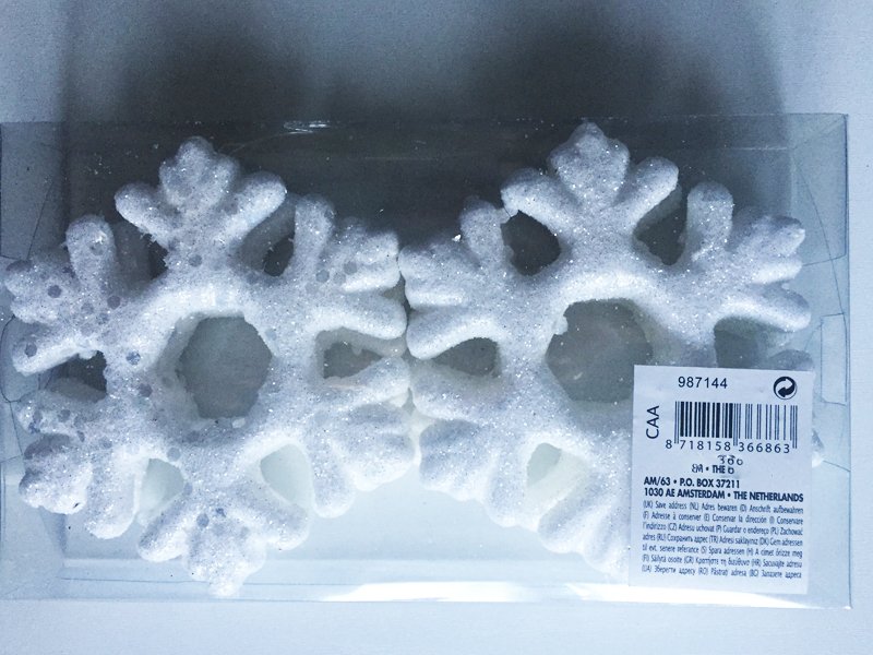 OFFERTA 2 CONFEZIONI DI FIOCCHI DI NEVE BIANCHI 11CM