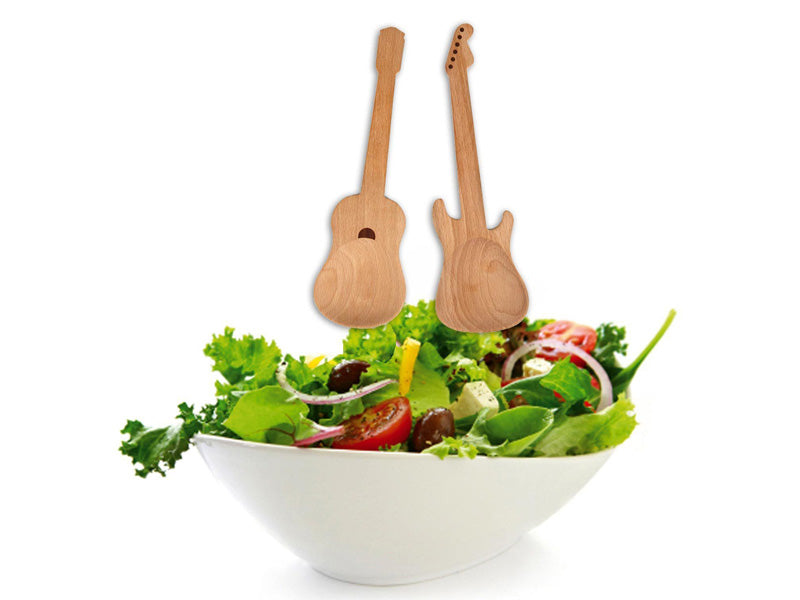 POSATE IN LEGNO GUITAR UTENSILS PER INSALATA